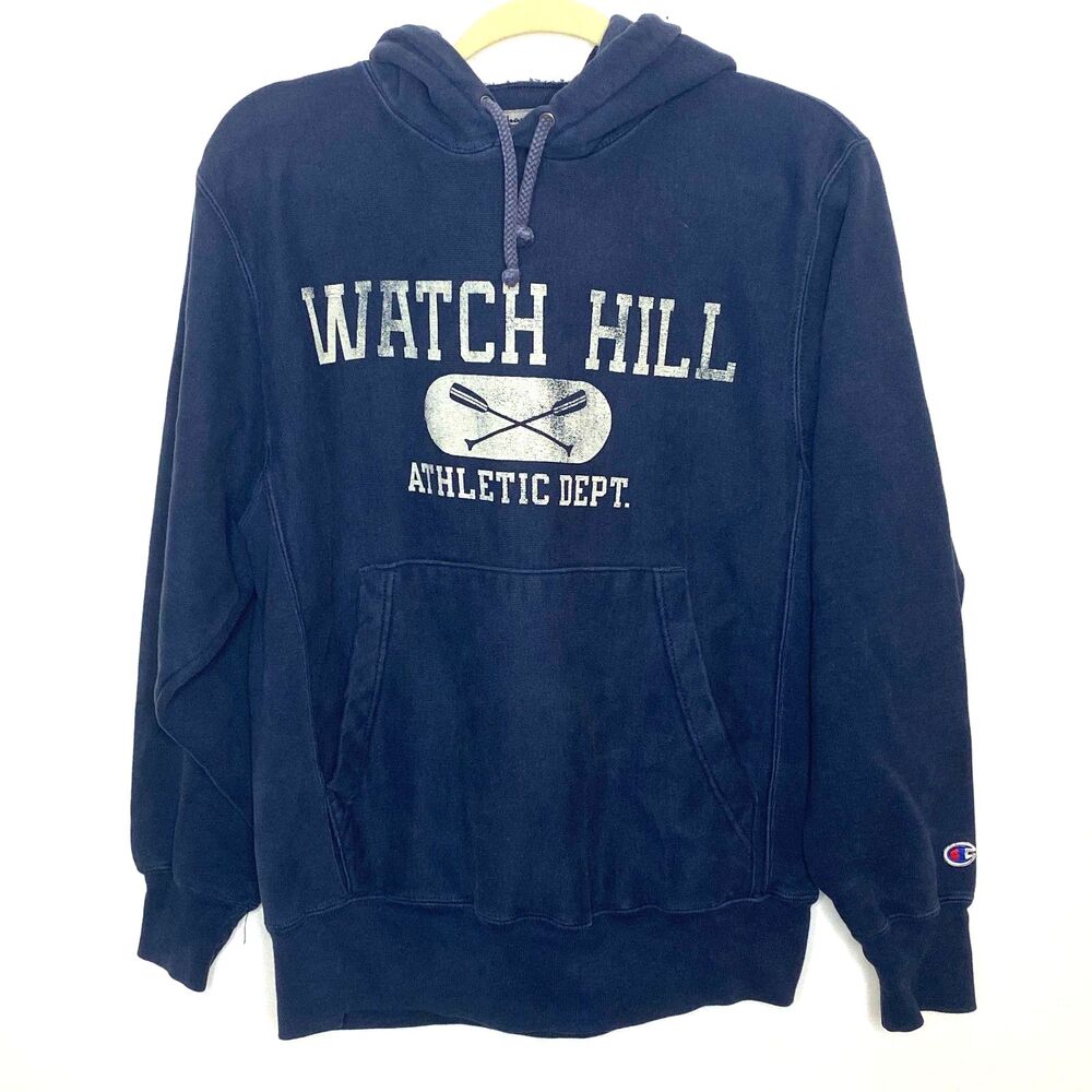 Vintage Champion Blue Original Reverse Weave Made in Mexico Watch Hill Hoodie S
